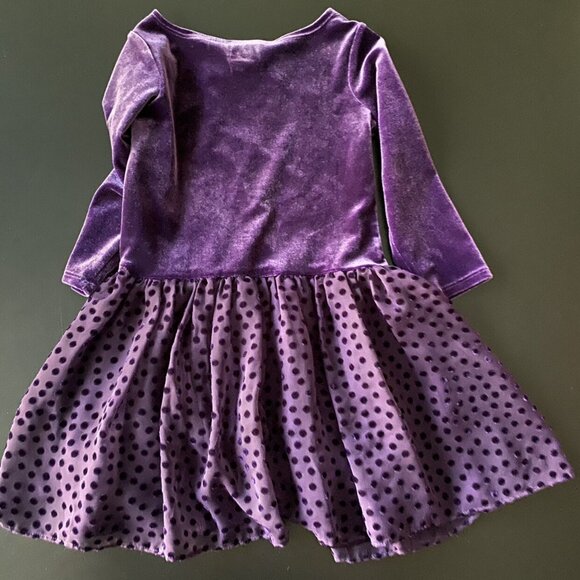 Talbots Kids Purple Velour Dress Size 2 - Picture 3 of 5